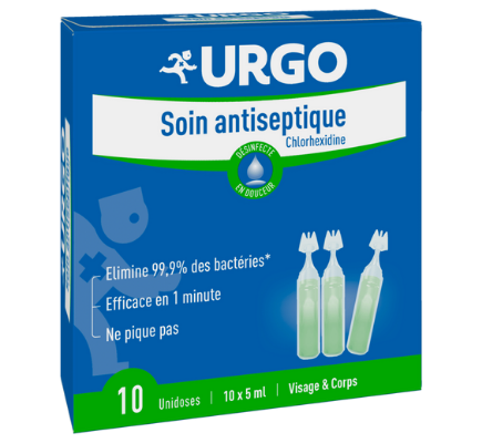 URGO Soin Antiseptique Chlorhexidine, Unidoses