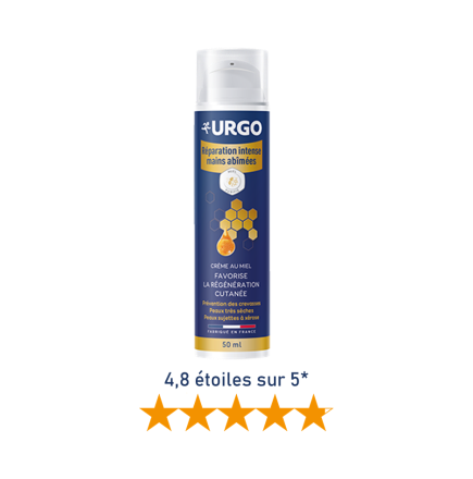 URGO réparation intense crème main miel 4.8 étoiles sur 5